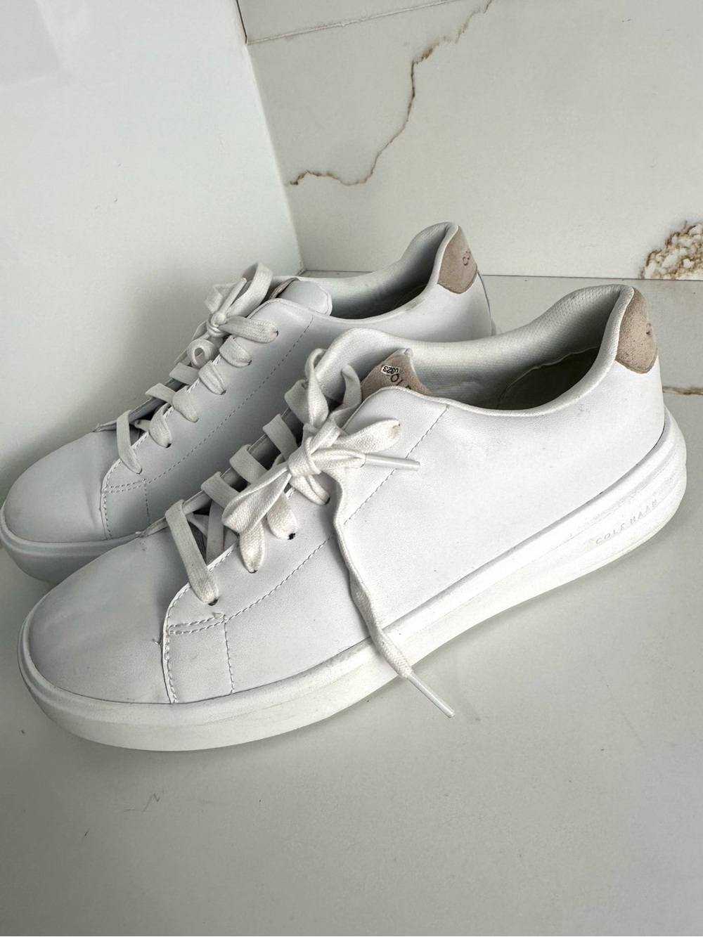 Cole Haan GrandPro White Leather Sneakers Size 10 C39620